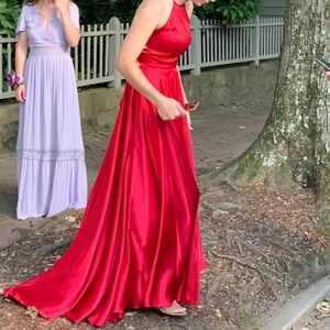Silk Prom dress with pockets